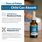 Child-friendly berry flavored liquid vitamin bottle