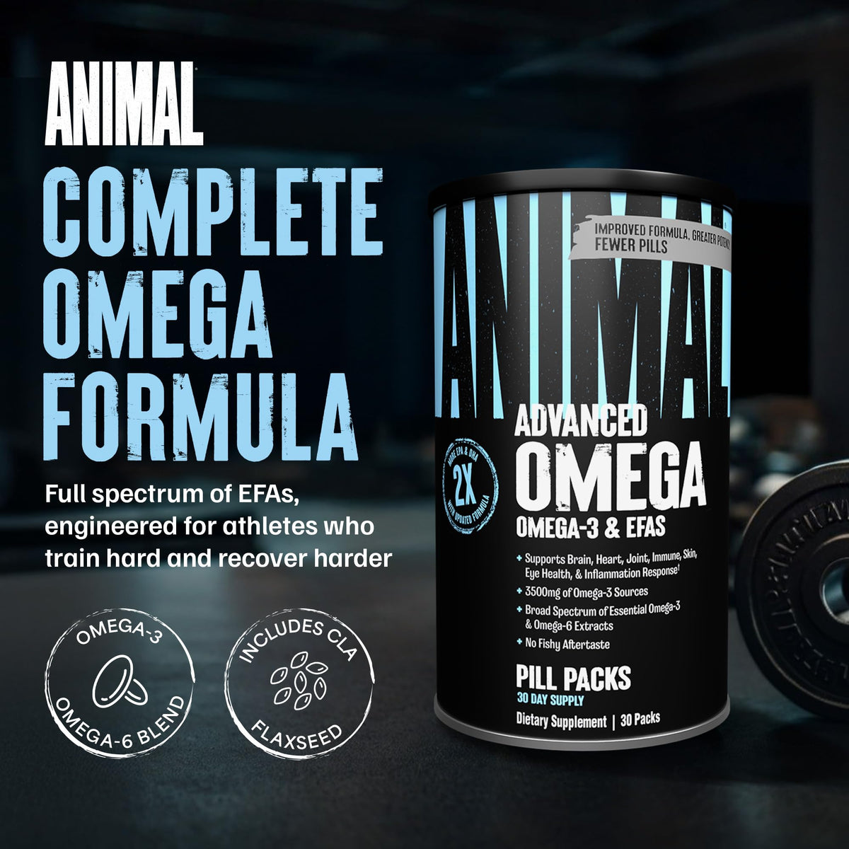 Universal Nutrition Animal Advanced Omega 3 supplement facts nutritional label