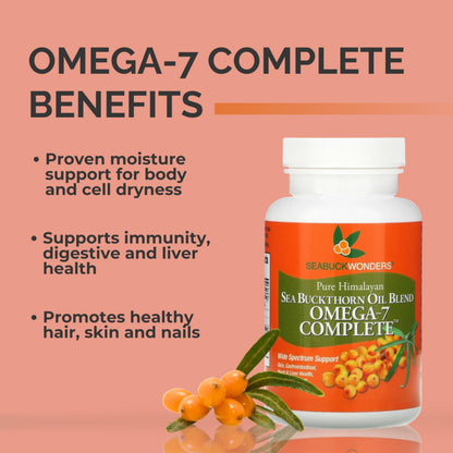 SeabuckWonders Omega-7 Complete supplement label detailing organic ingredients