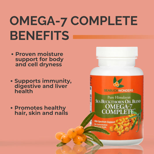 SeabuckWonders Omega-7 Complete supplement label detailing organic ingredients