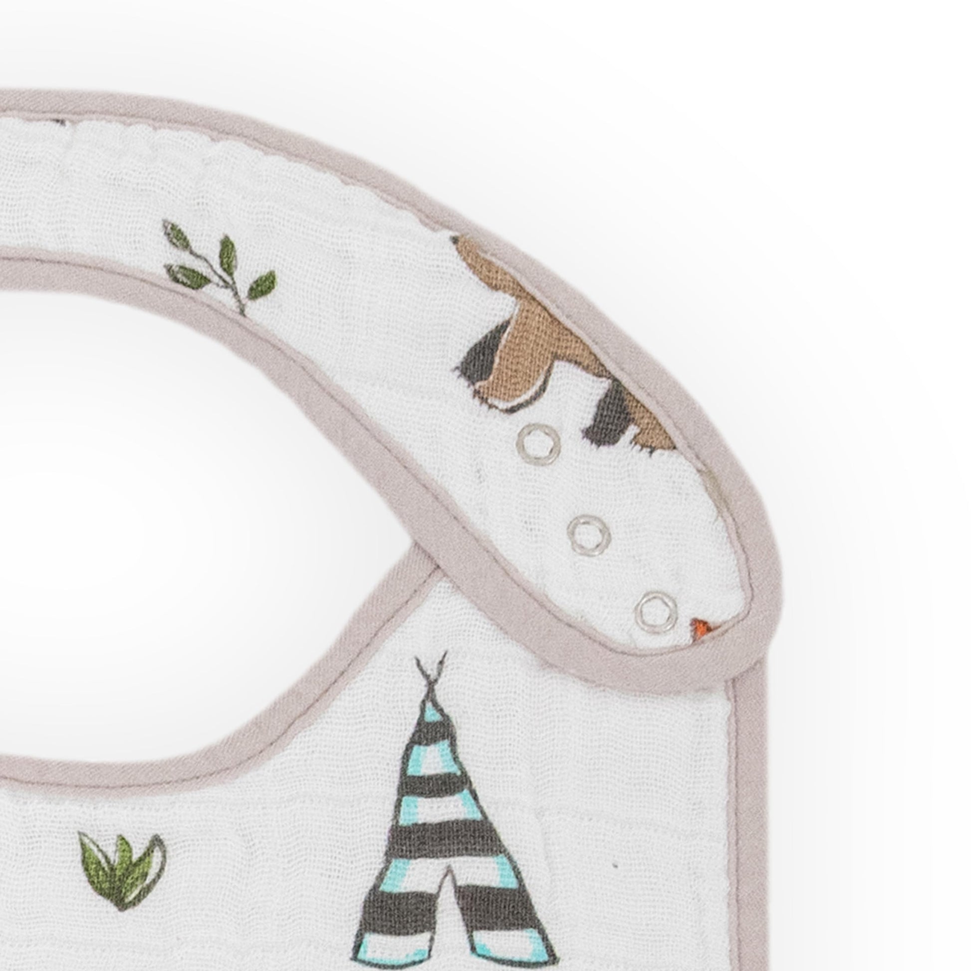 Soft absorbent multi layer cotton muslin cloth bibs for eating and drooling