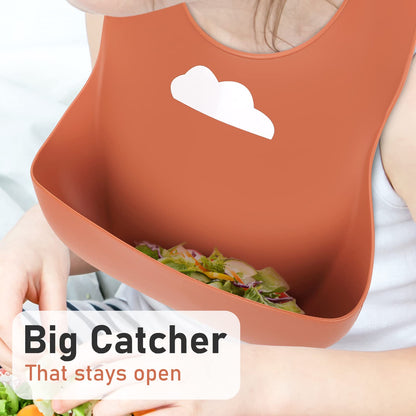 Two pack of ME.FAN food grade silicone bibs displayed on a clean background