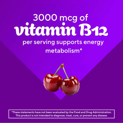 Vitafusion Vitamin B12 imported energy metabolism support gummies side view