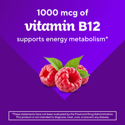 Vitafusion Vitamin B12 clean formula gluten free dietary supplement packaging close up
