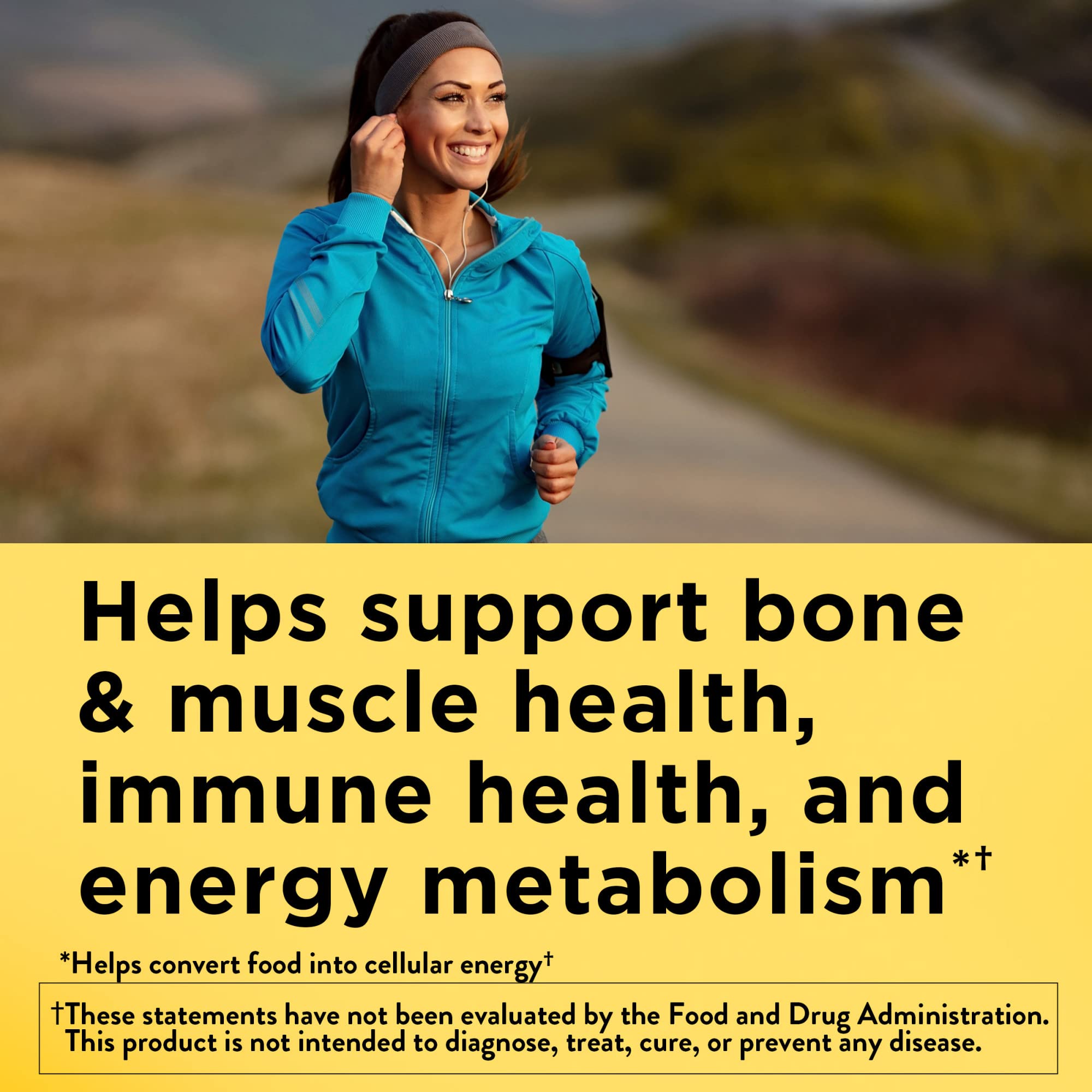 Nature Made Multi for Her 70 Count supplement bottle showing nutritional information.