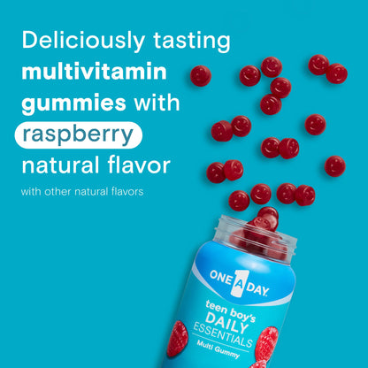 Authentic One A Day dietary supplement packaging displaying serving size of two gummies per day.