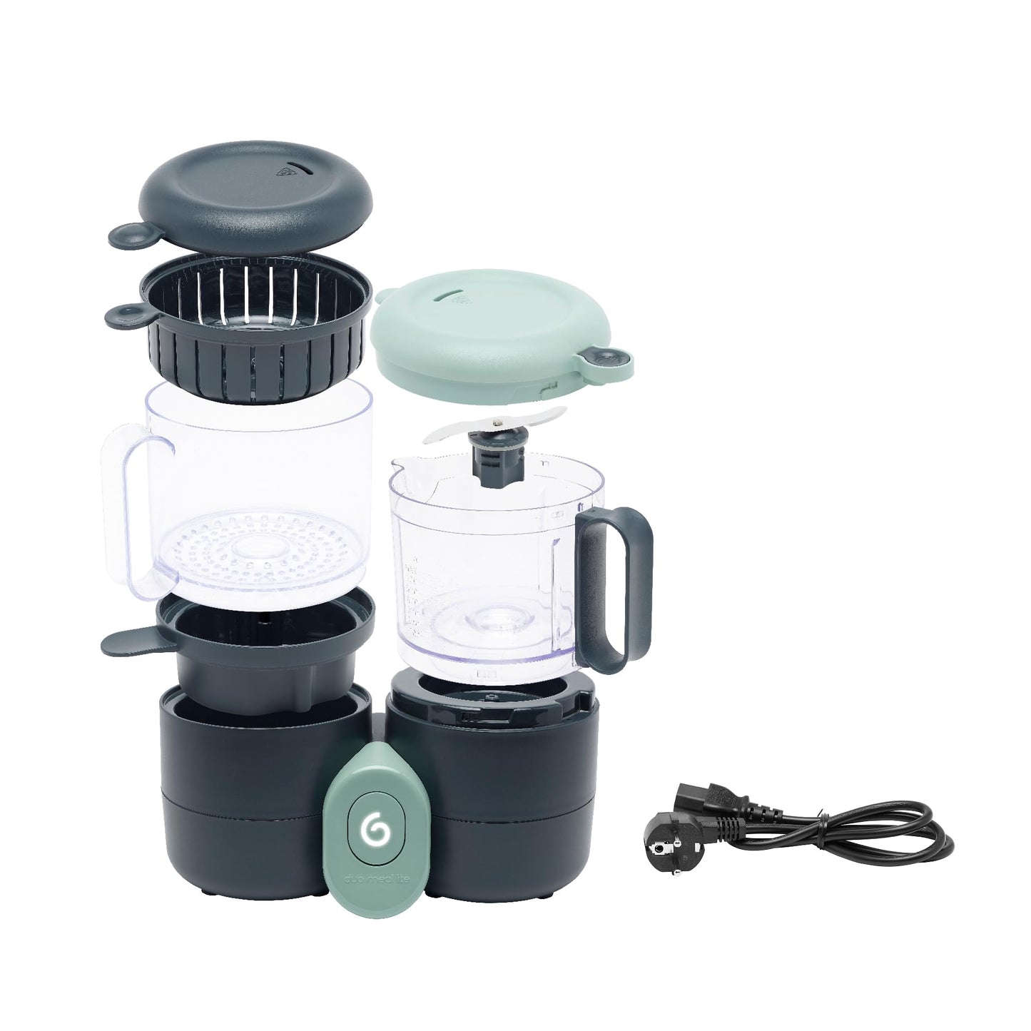 Babymoov toddler food preparation system illustrating the heating and thawing functions