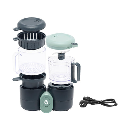 Babymoov toddler food preparation system illustrating the heating and thawing functions