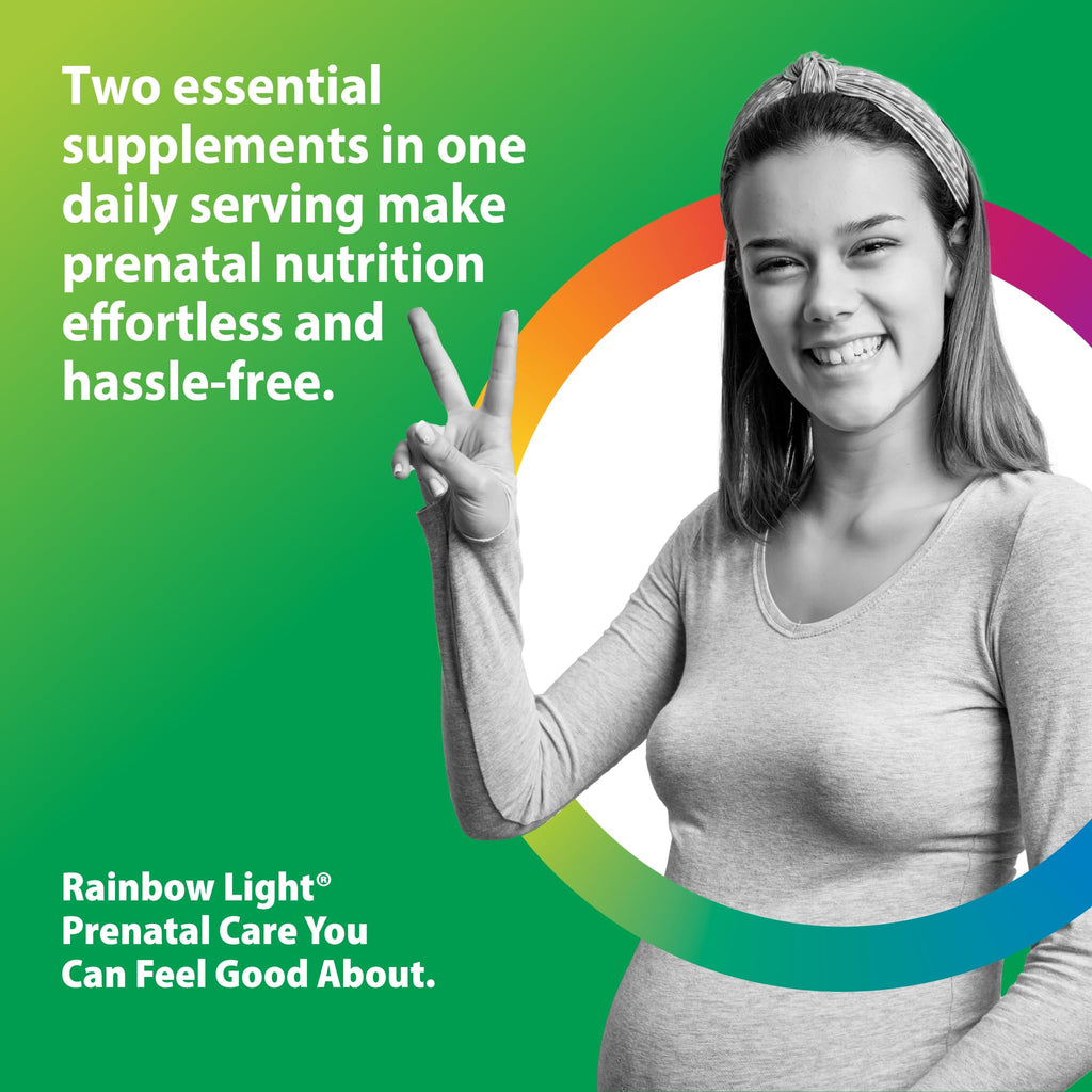 Rainbow Light Prenatal Daily Duo omega 3 softgels bottle