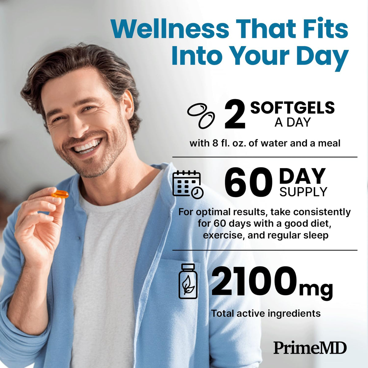 PrimeMD 4 in 1 Omega 3 Fish Oil daily wellness lifestyle view
