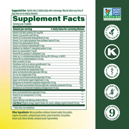 MegaFood Baby and Me 2 Postnatal supplement bottle label
