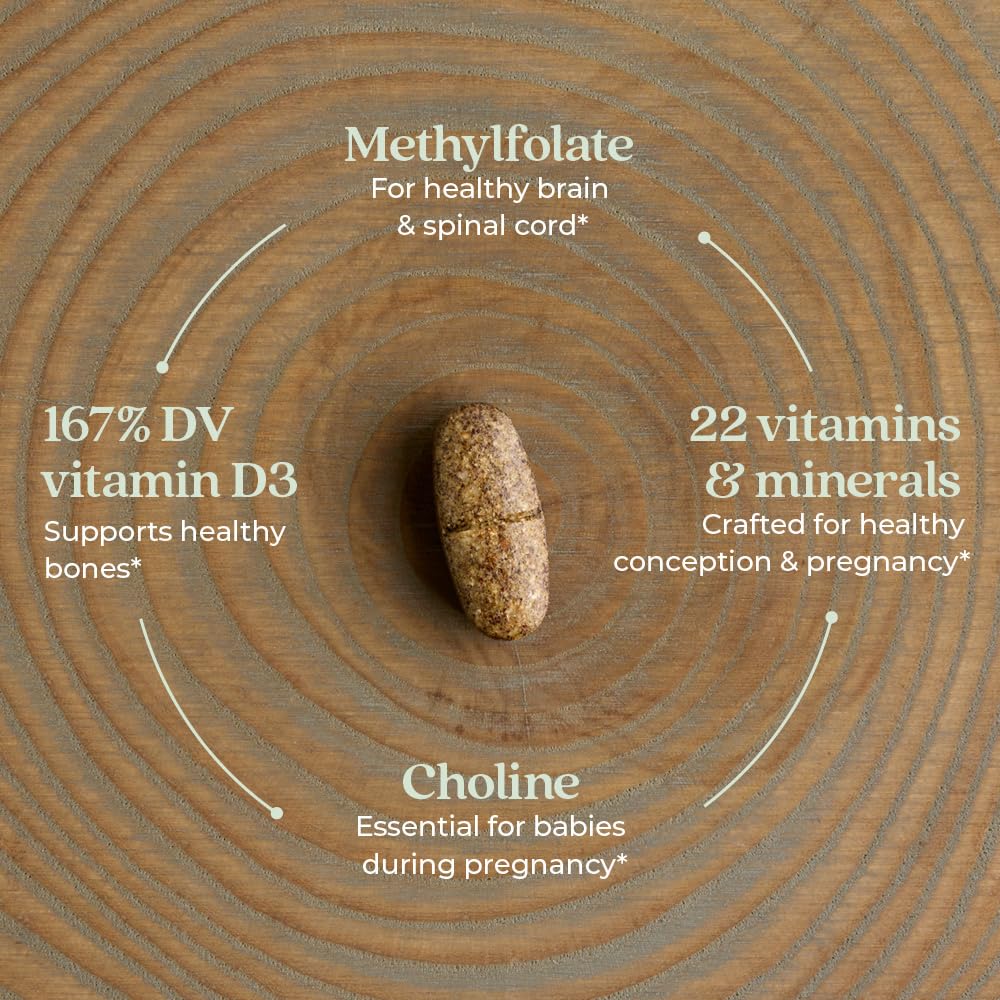 New Chapter vegetarian prenatal tablets close up texture view