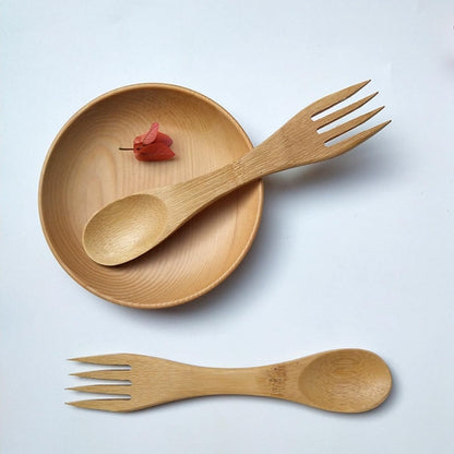 Eco-friendly bamboo cutlery set for kids and adults