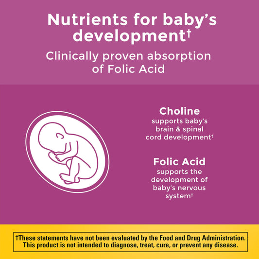 Nature Made Prenatal Gummies showing DHA and folic acid labels