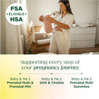 MegaFood prenatal supplement packaging layout and green cap