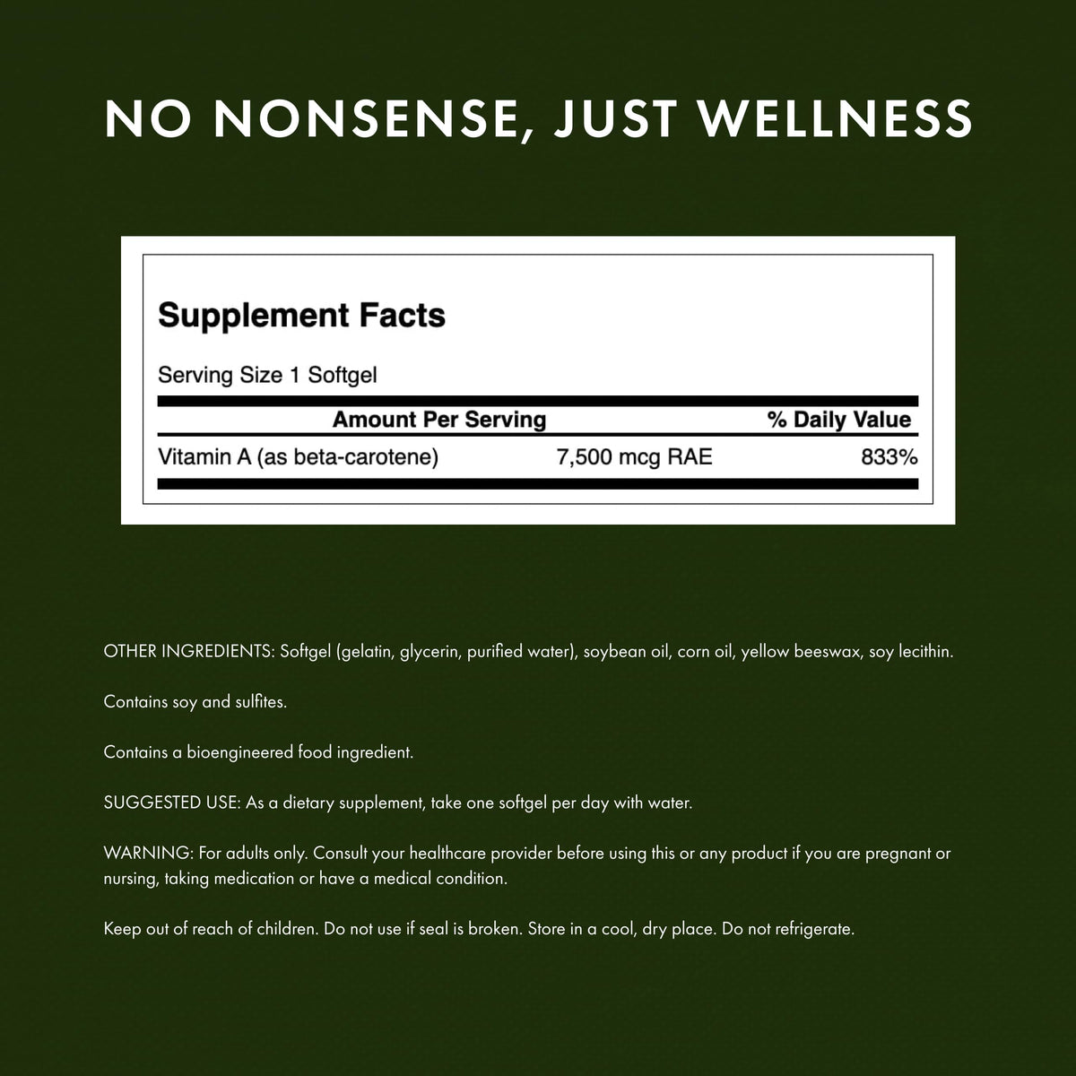 Swanson vitamin a supplement dual bottle package layout