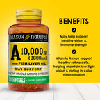 Mason Natural Vitamin A 10000 IU bottles supplement facts label