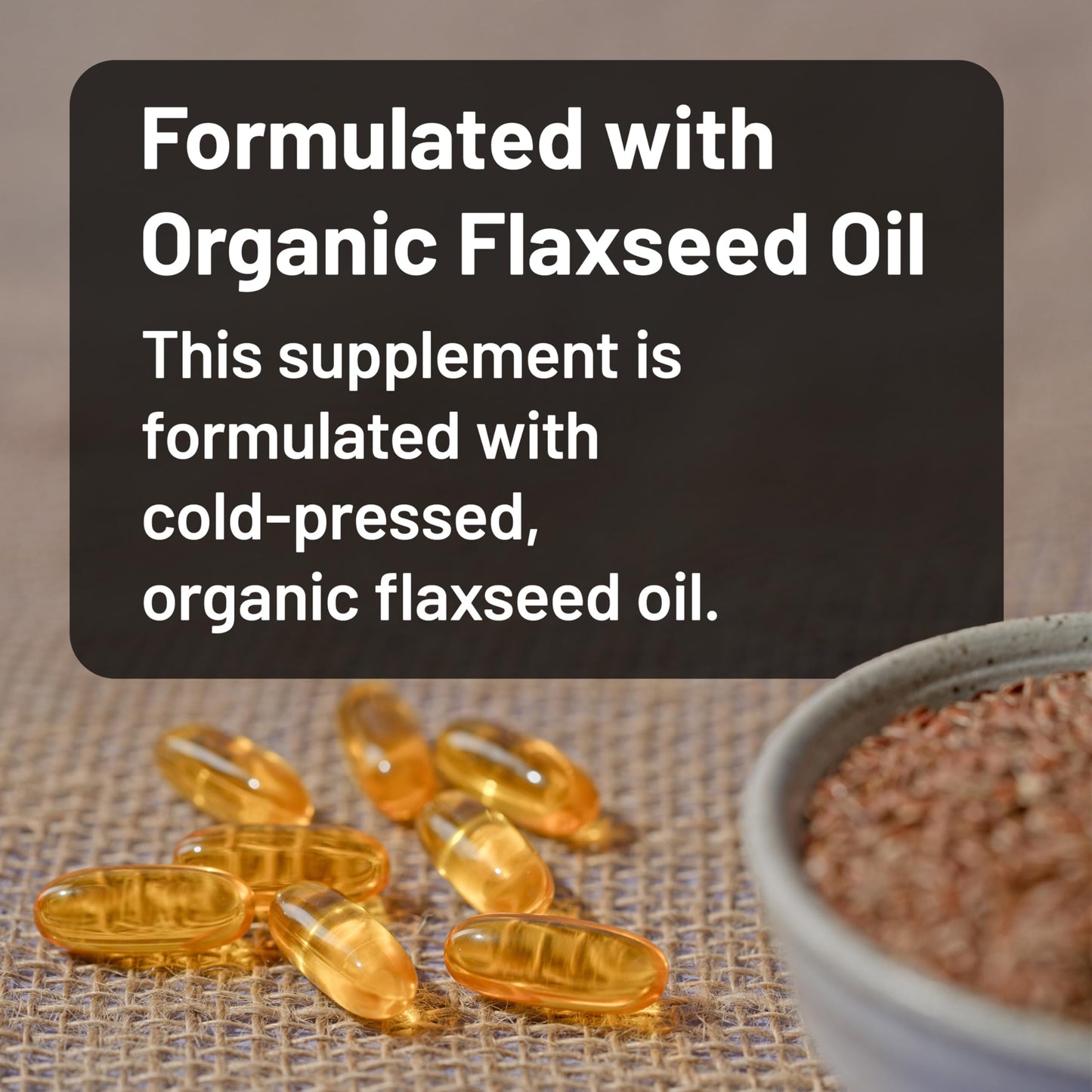 Supplement facts label on NatureWise Flaxseed Oil 120 softgels packaging.