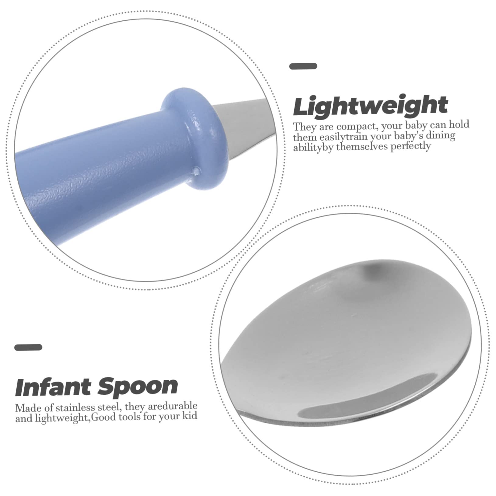 BPA free metal baby flatware set for independent self feeding training