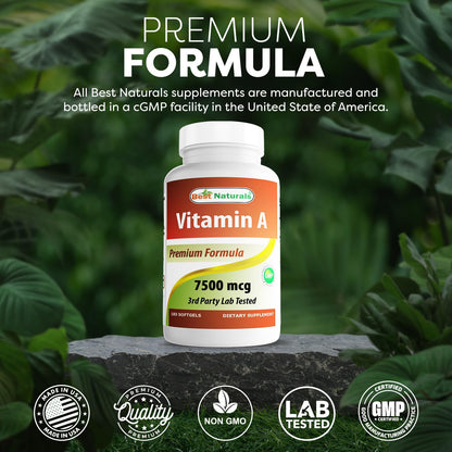 Best Naturals Vitamin A nutritional facts and ingredients