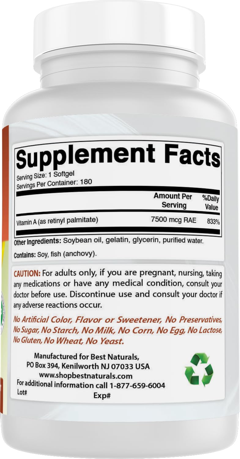 Best Naturals Vitamin A made in USA quality seal