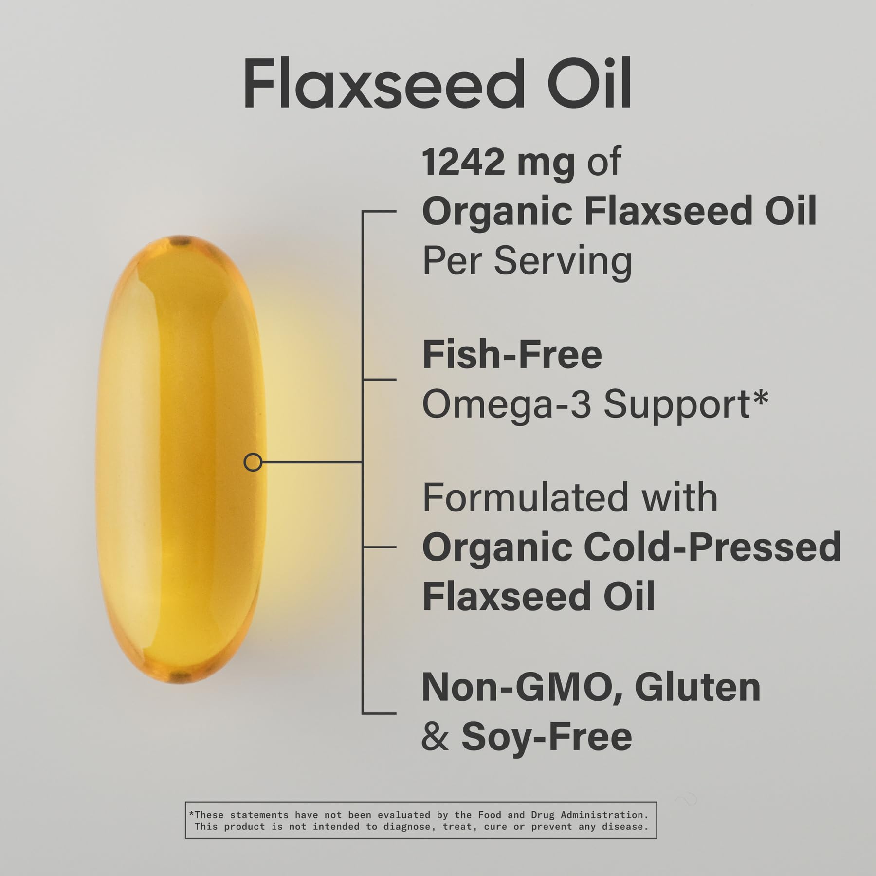 Sports Research cold pressed flaxseed oil 200 softgels packaging highlighting 720mg alpha linolenic acid