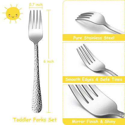 Close up of hammered handle detail on TeamFar toddler fork