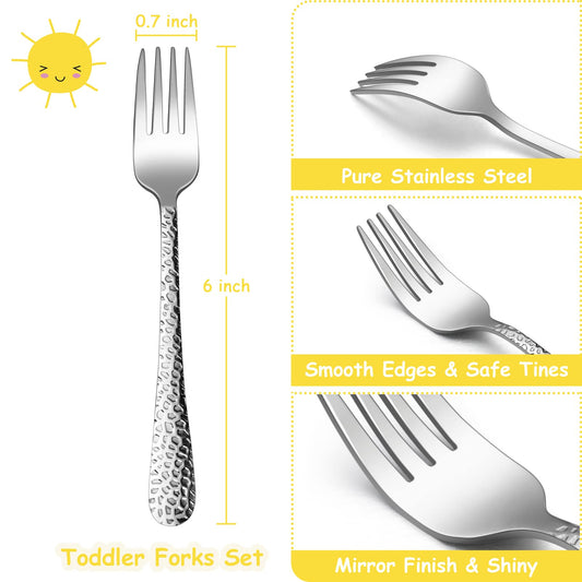 Close up of hammered handle detail on TeamFar toddler fork