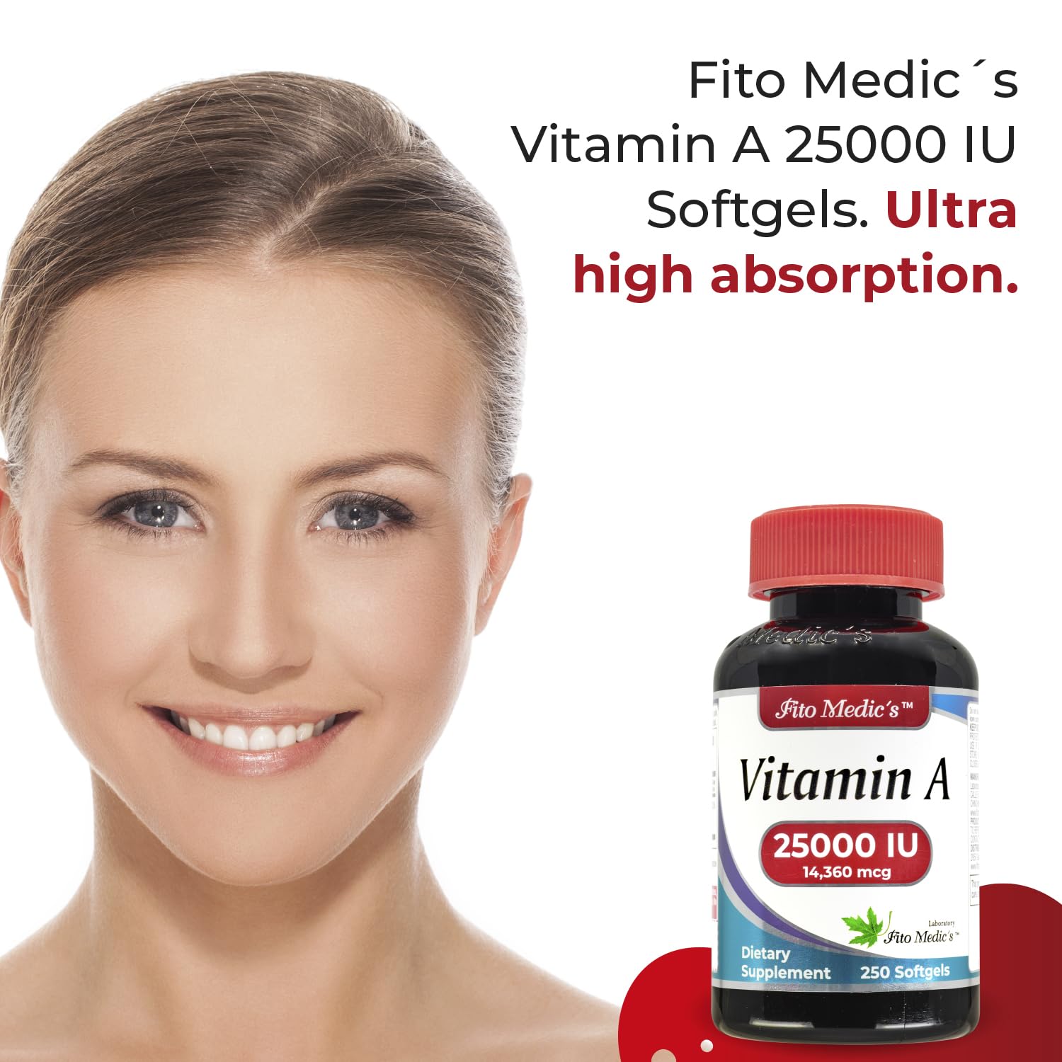Fito Medic's Lab Vitamin A 25000 IU softgel texture close up