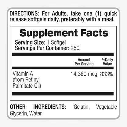 Fito Medic's Lab Vitamin A 25000 IU bottle side view