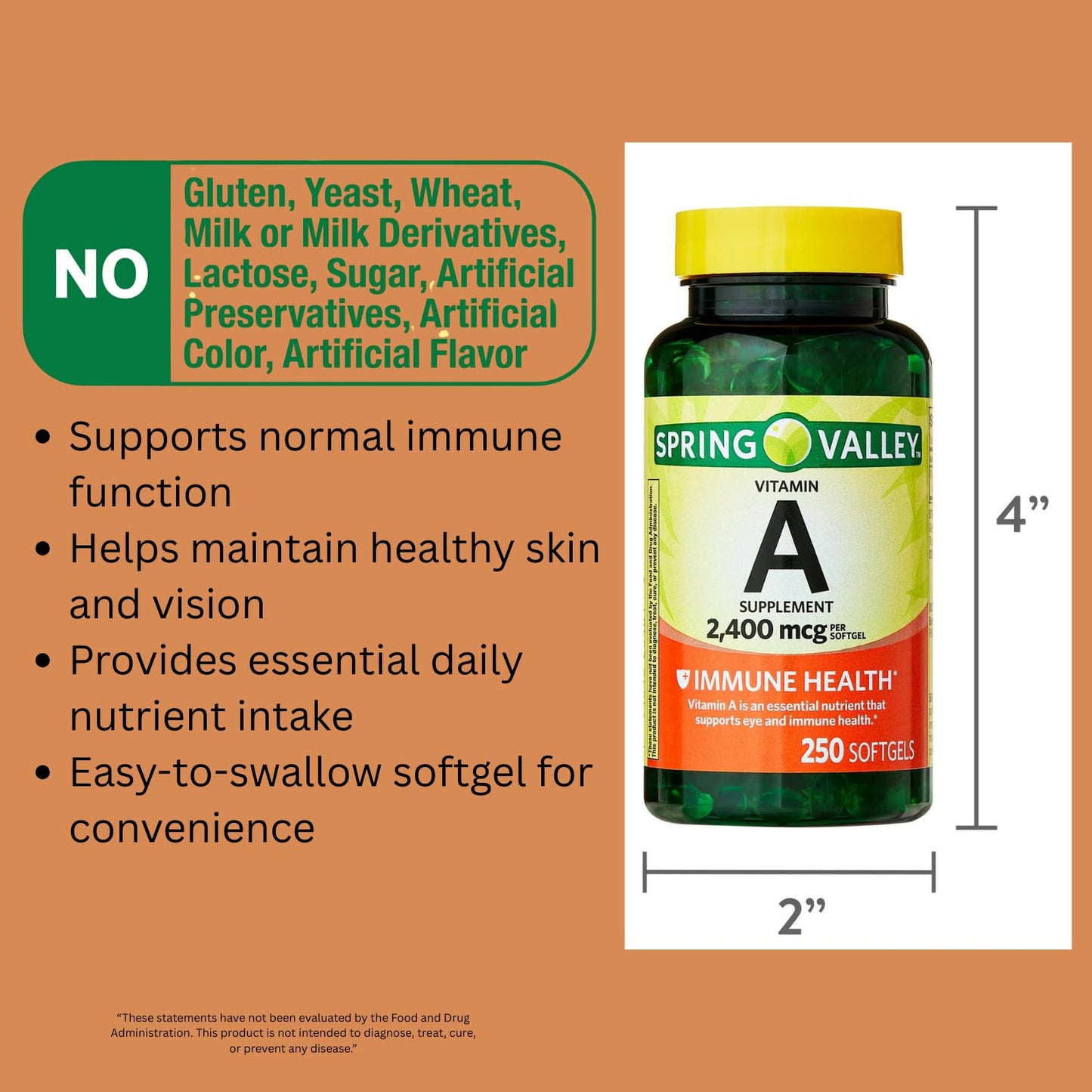 High potency Vitamin A softgels bottle close up
