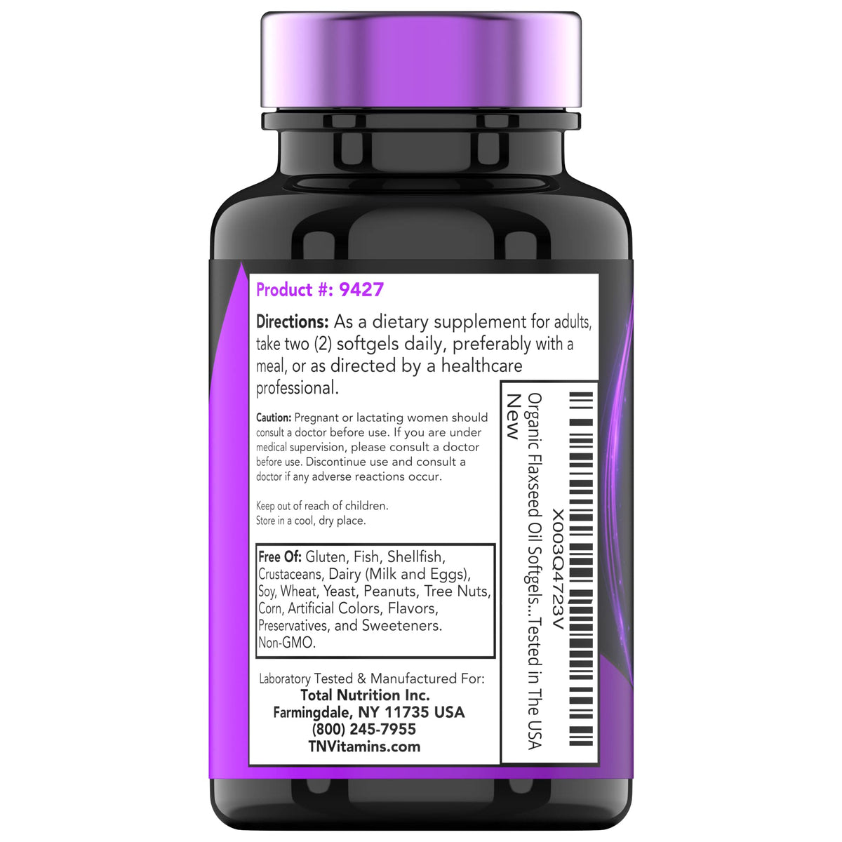 TNVitamins flaxseed oil capsules macro texture shot