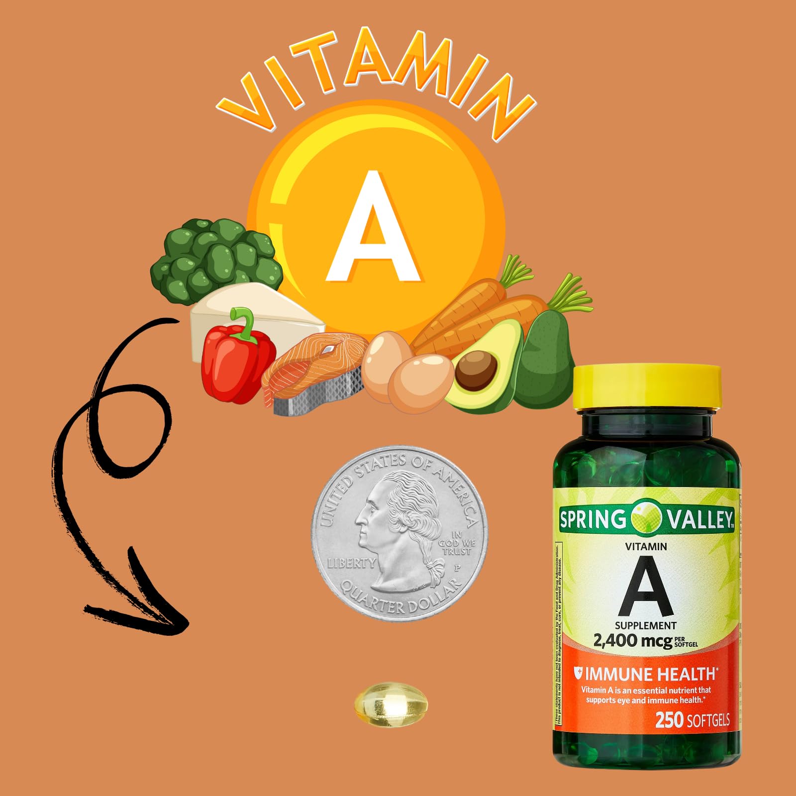 Unique Bundle Vitamin A 2,400 mcg supplement packaging