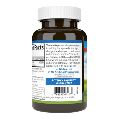 High potency Carlson Vitamin A capsules next to the premium product bottle.