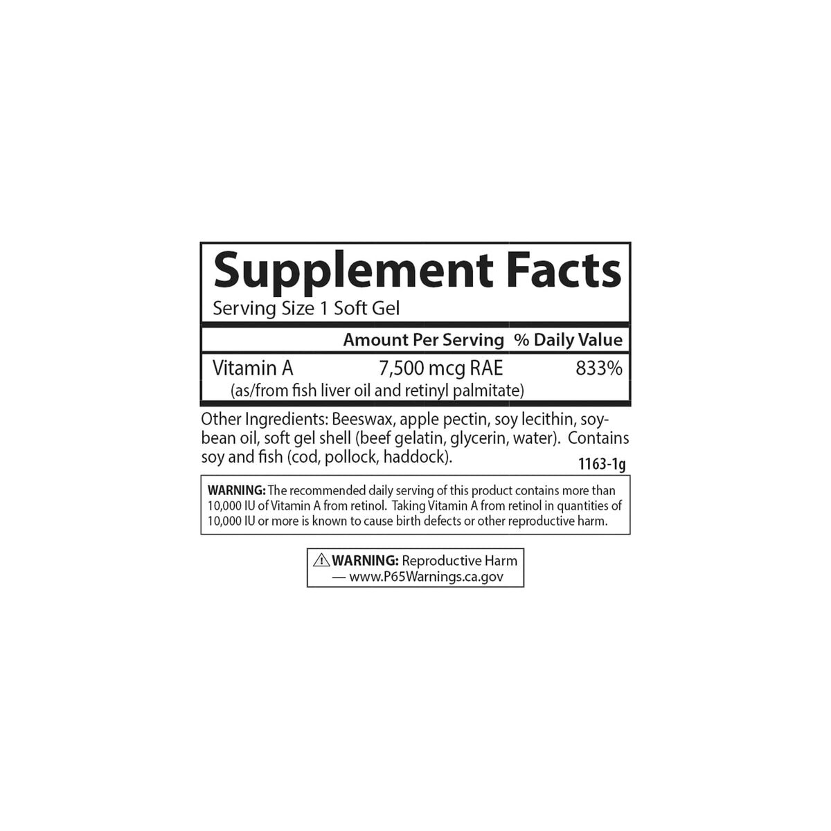 Carlson Vitamin A softgels capsule close up view