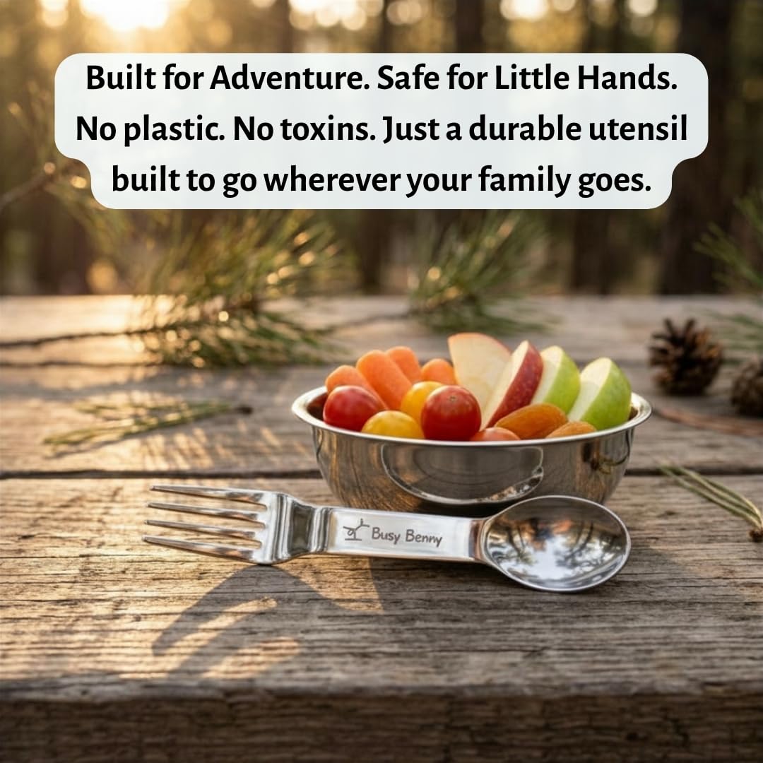 Busy Benny metal spork for travel and camping