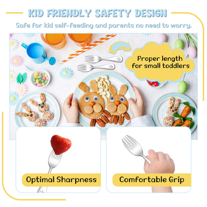 Toddler holding TeamFar stainless steel fork