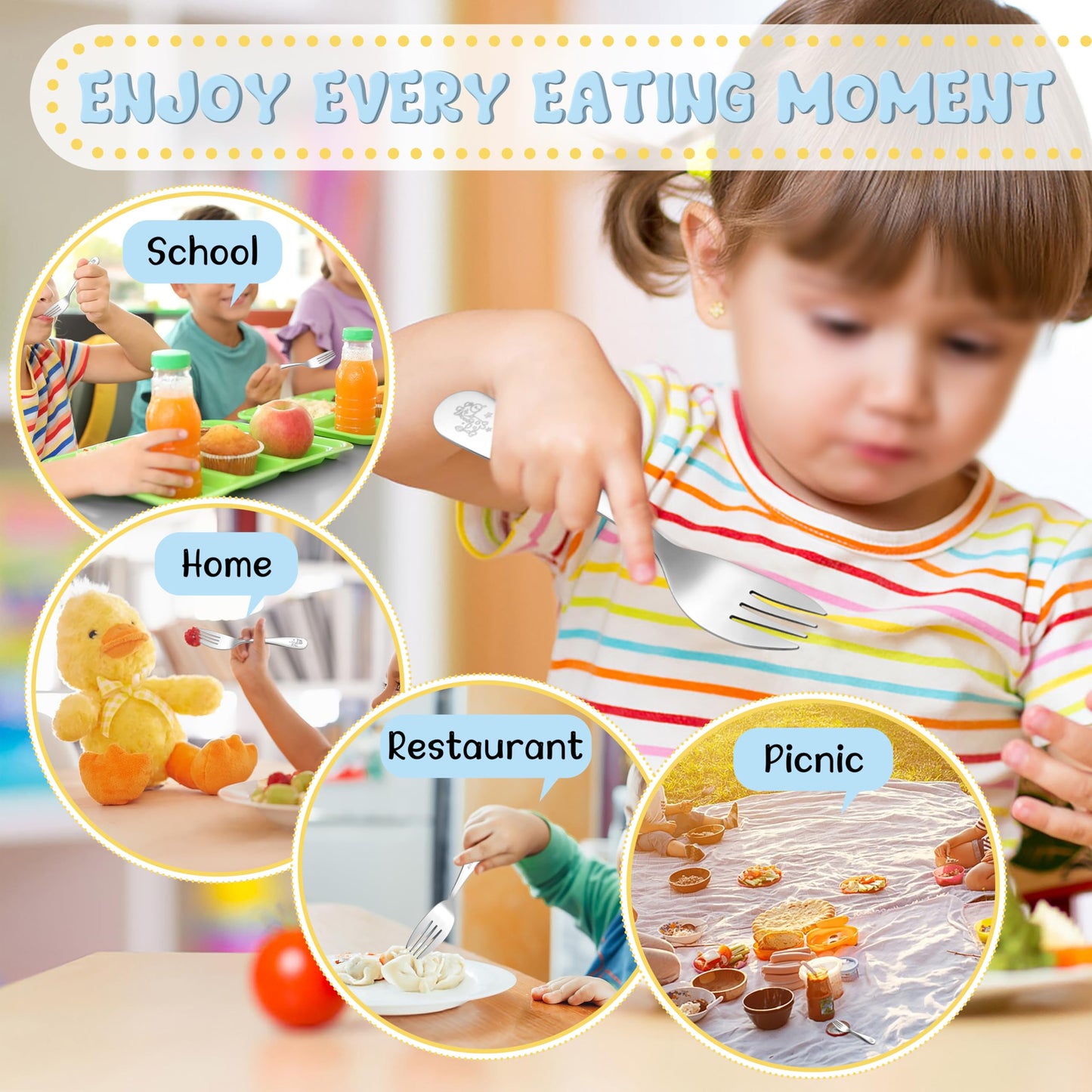 Side profile view of TeamFar child safe cutlery