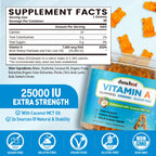 Duwhot Vitamin A Gummies supplement facts and nutritional label