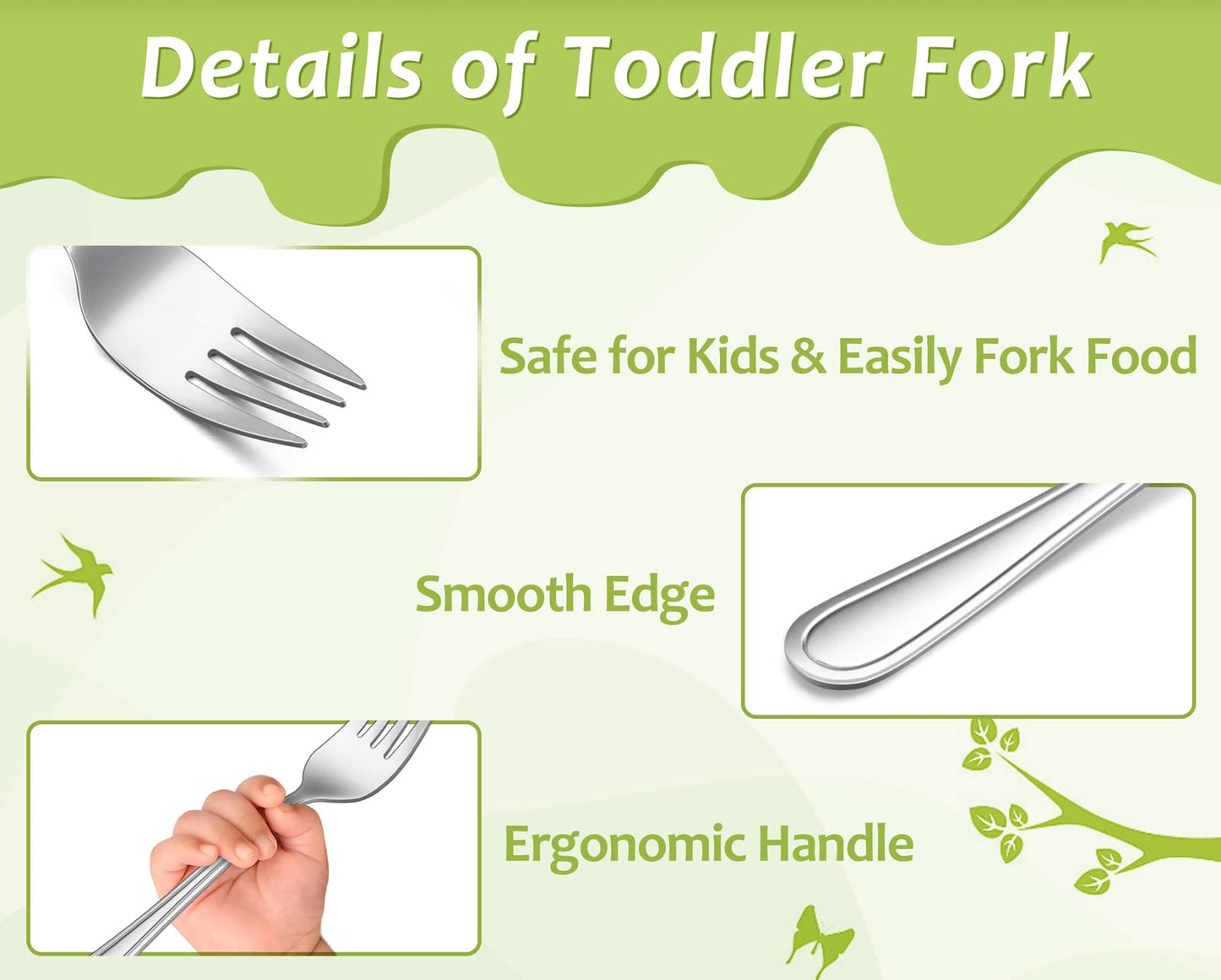Six piece set of TeamFar kids utensils for self feeding