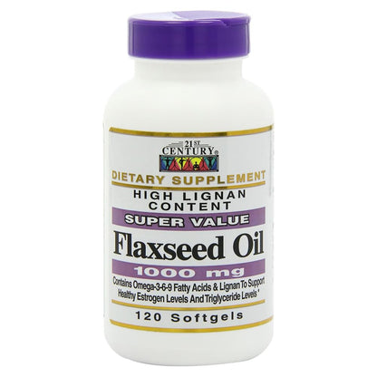 Authentic 21st Century Flaxseed Oil USA import bottle