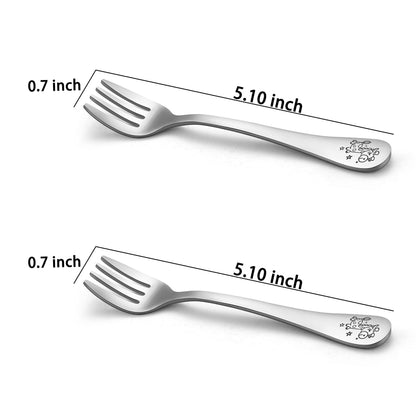 Six piece TeamFar toddler fork set with blue storage case