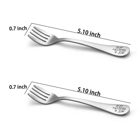 Six piece TeamFar toddler fork set with blue storage case