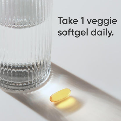 Back label of Sports Research plant-based omega 3 6 9 showing supplement facts and 720mg ALA nutritional information.