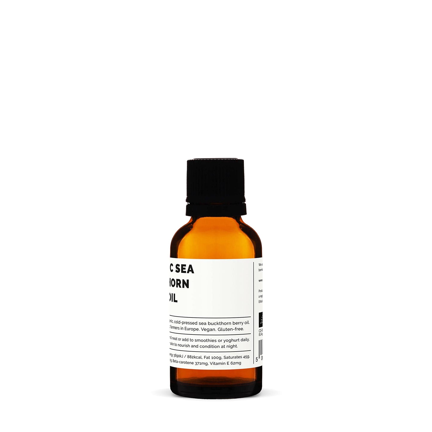 Professional photography of Erbology sea buckthorn oil bottle