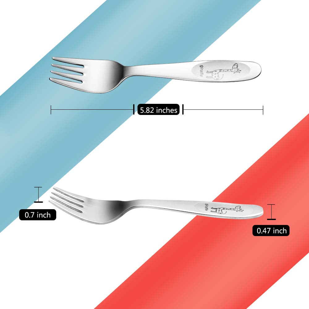 Close up of smooth rounded tines on Funnuo children forks