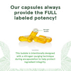 Close up view of Deva vegan omega-3 capsules