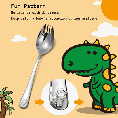 Alata dishwasher safe kids utensils demonstrating heavy duty durable metal thickness