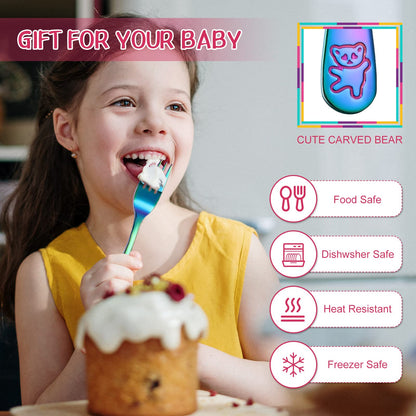 Durable stainless steel fork set for toddlers and preschool use