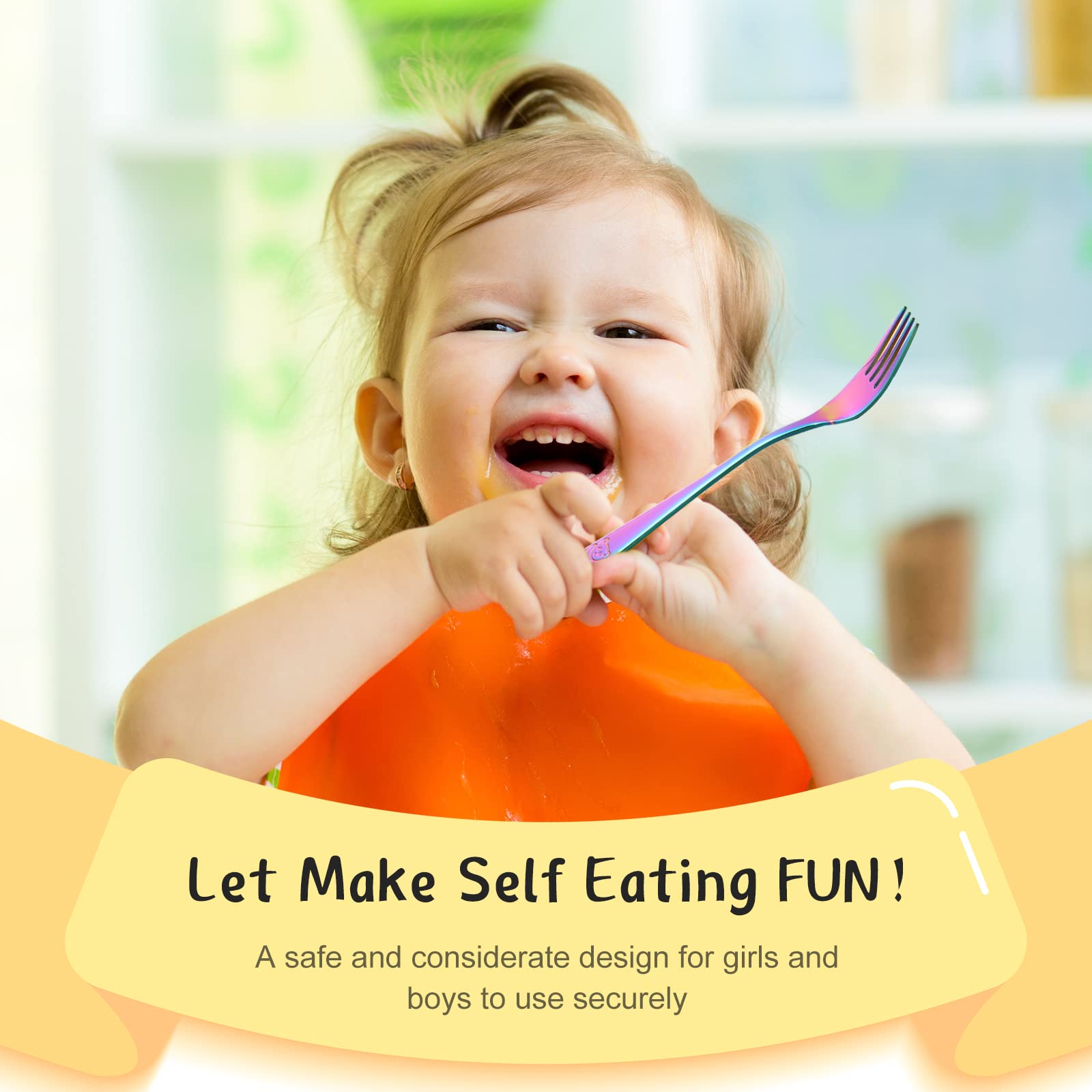 High quality stainless steel food grade forks for babies and toddlers